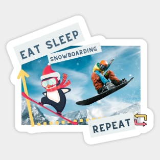 Eat Sleep Snowboarding Repeat Sticker